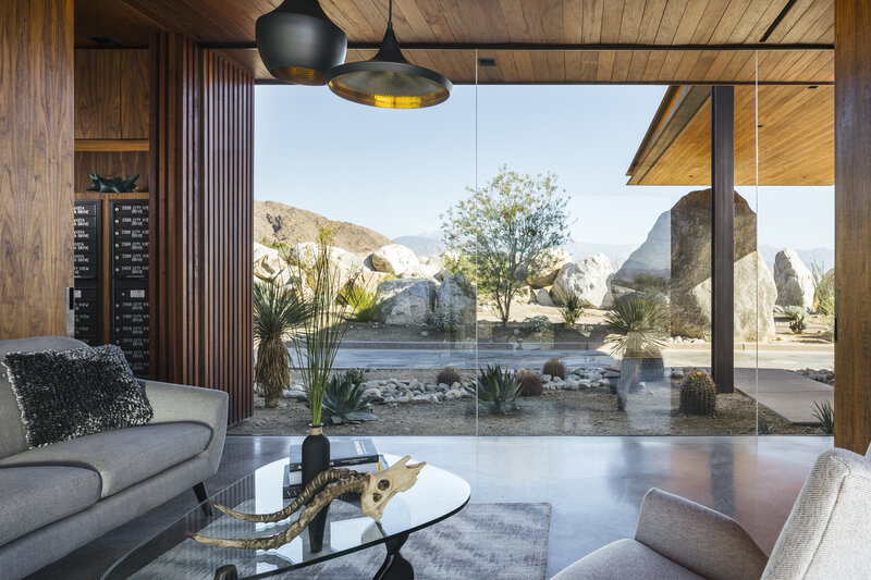 Custom designed guardhouse designed for Desert Palisades by Los Angeles architect