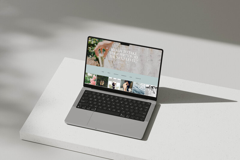 Masculine Showit Website Template Mockup Designed By SEO Expert High Tide Strategy