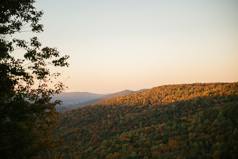 Sunset image of Tennessee mountain landscape