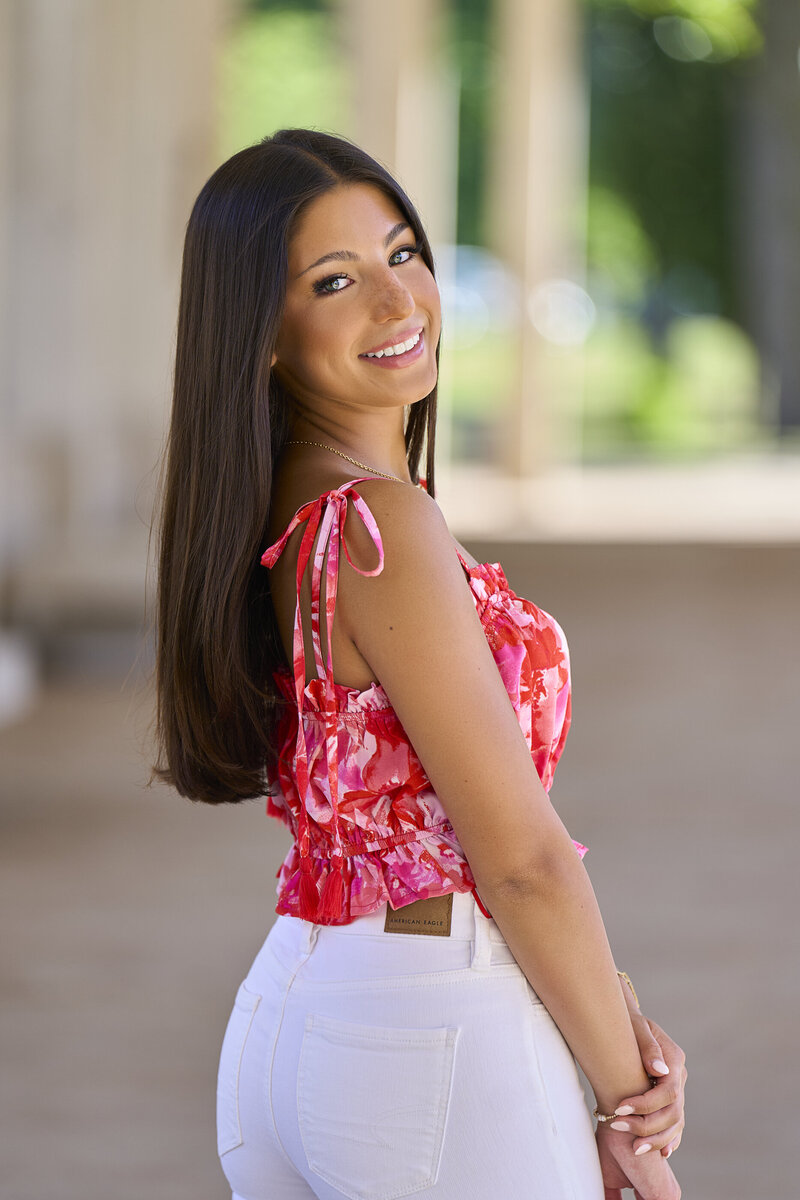 picture of high school senior girl in forest park