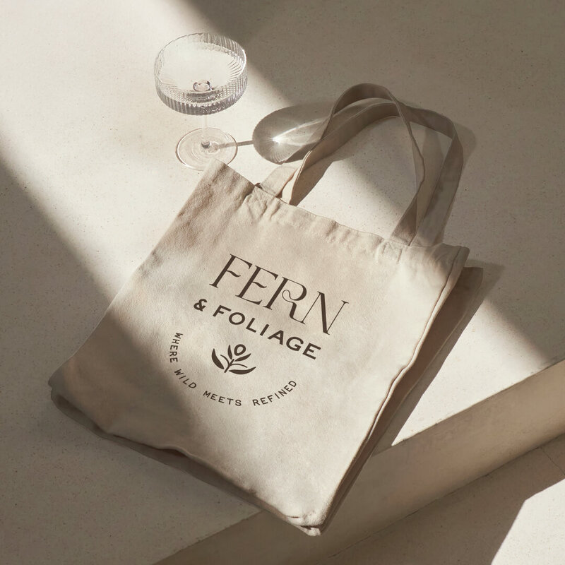 a canvas tote bag laying on a table