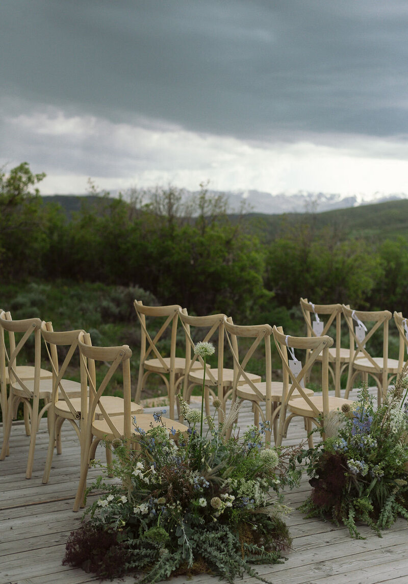 Wedding ceremony in the mountains at Blue Sky  venue in Utah