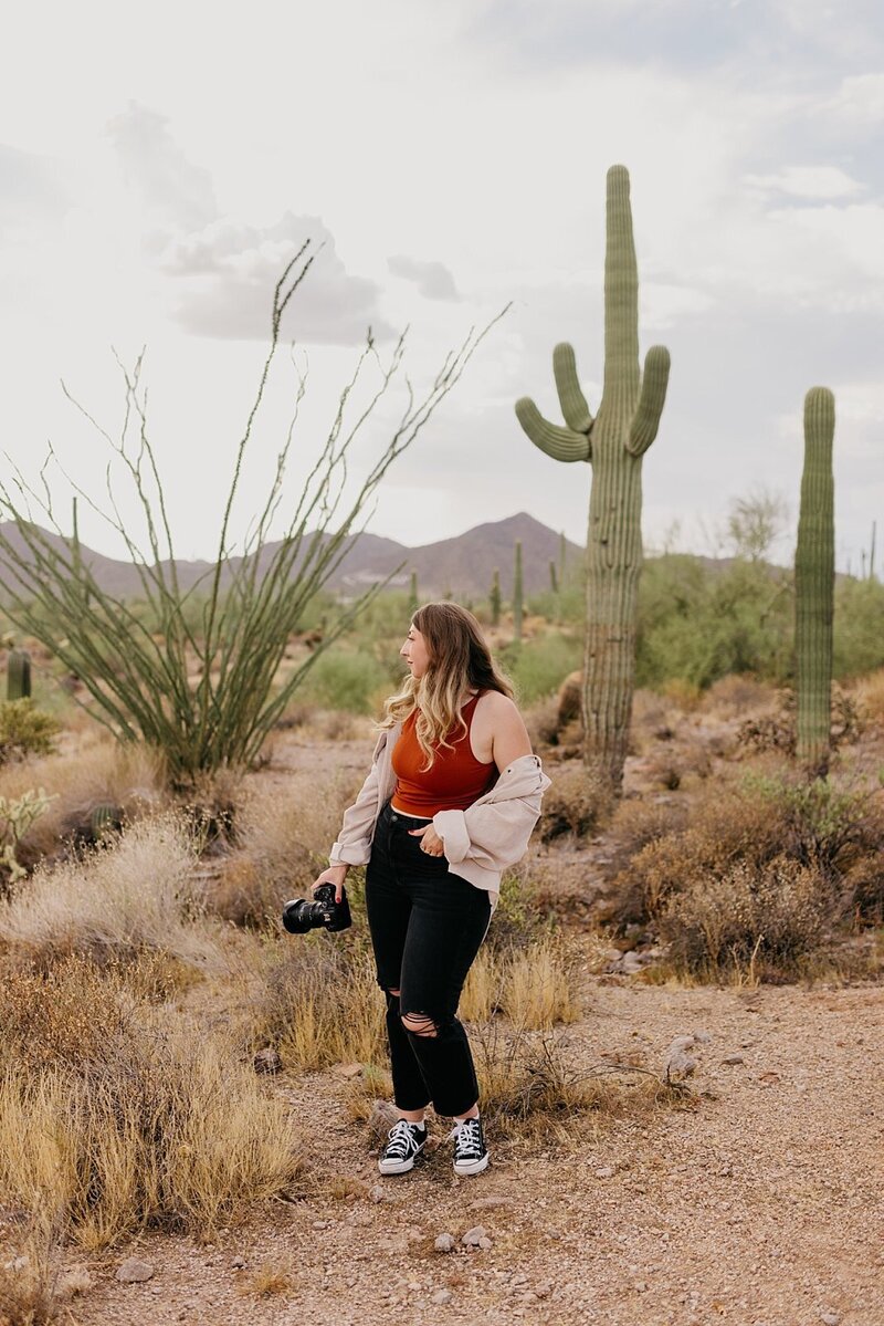 portrait of photographer in the desert