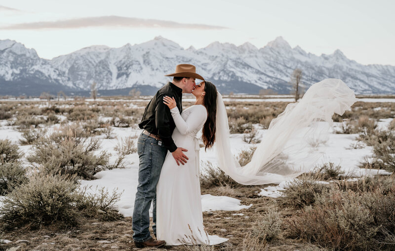 Mountain views of Grand Teton National Park Elopement
