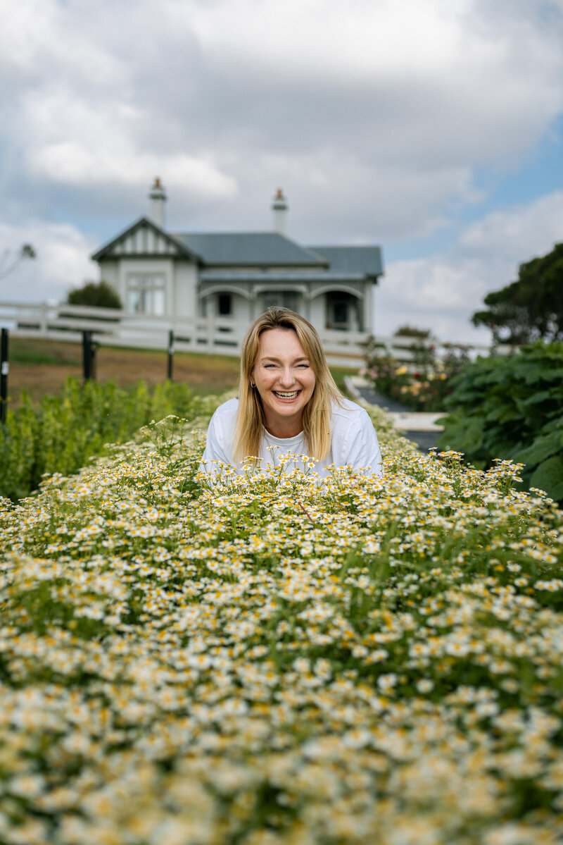 Fermanagh Florals owner erin adding the finishing touches to her bespoke floral arrangement using seasonal florals from fermanagh flower farm