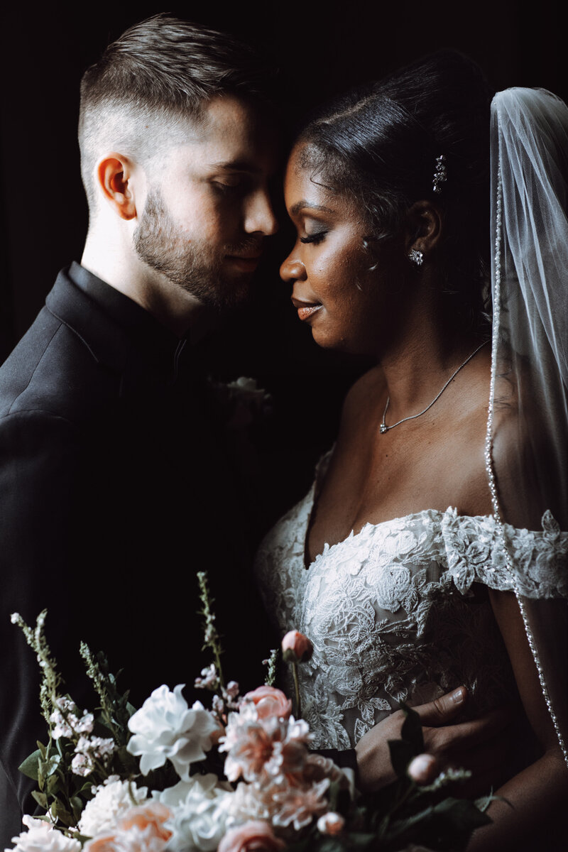 A sample image from Philadelphia wedding photographer Daring Romantics. A romantic portrait of a couple.