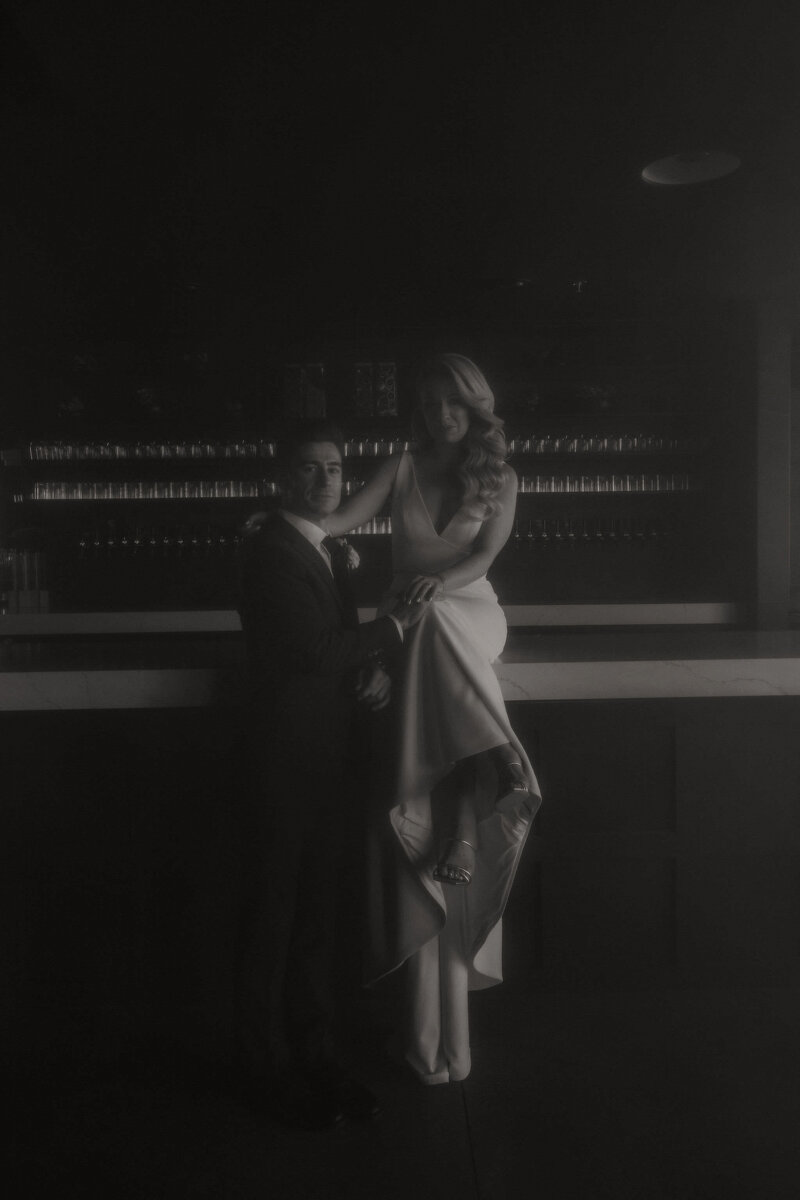 bride and groom first look