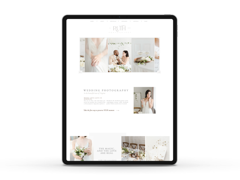 Showit Template for light and airy Photographers