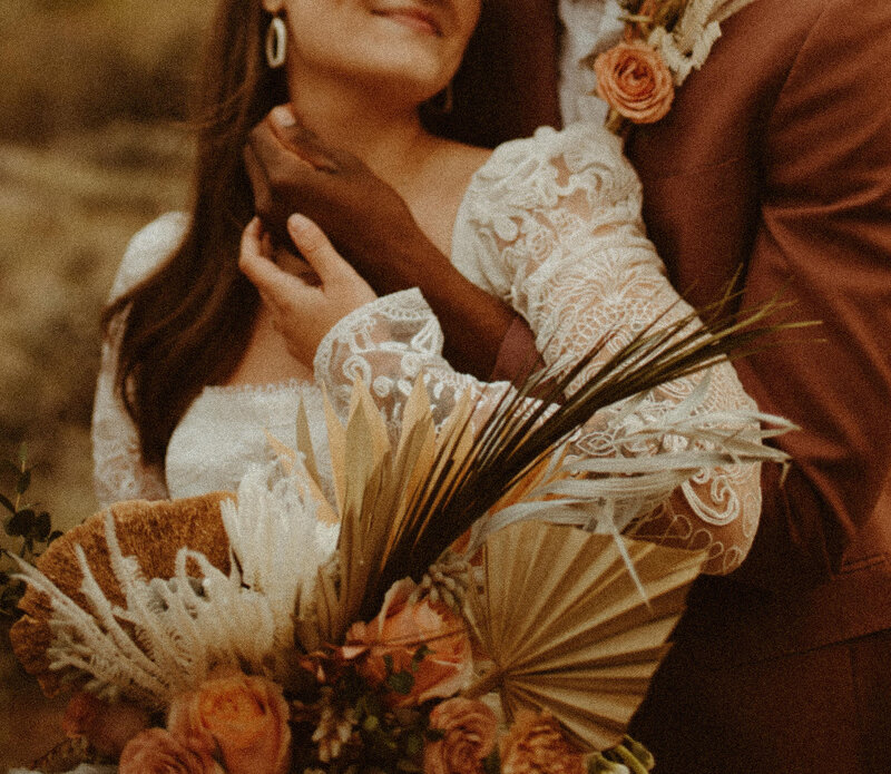 Couple exchanging vows surrounded by the lush, misty rainforest of Olympic National Park in Washington State.