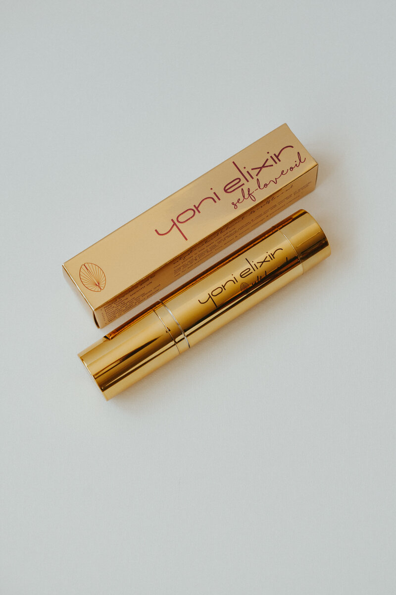 Yoni Elixir in gold packaging