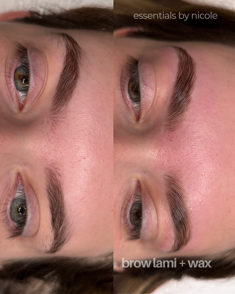 before and after result of laminated eyebrows