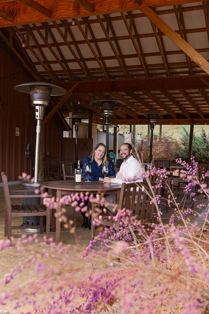Romantic surprise proposal in vineyard
