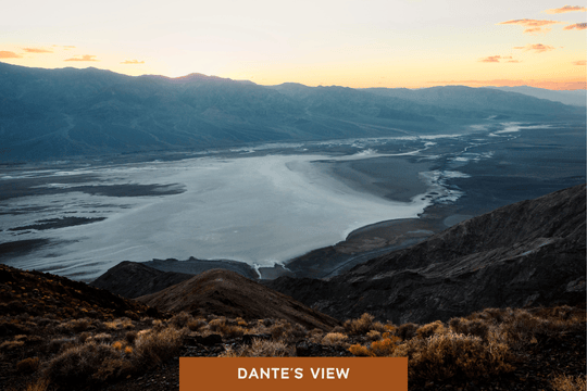 Overlook over mountain and salt basin at Dante's View in Death Valley