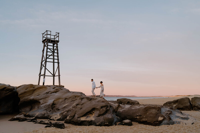 Cassie and Casey - Redhead Beach Engagement Shoot - Sweet Valencia Photography-1