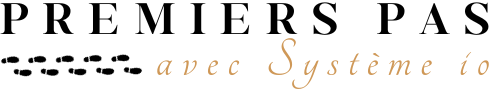 Logo d'une formation gratuite sur le logiciel système io avec une illustration de pas