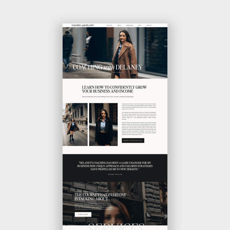 Showit website template designed for business coaches