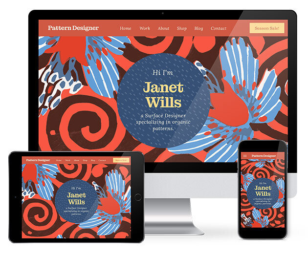 The Template Emporium shop Showit website template for Surface Pattern Designers