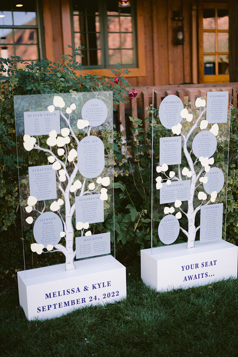 Aspen Tree Escort Card Wall