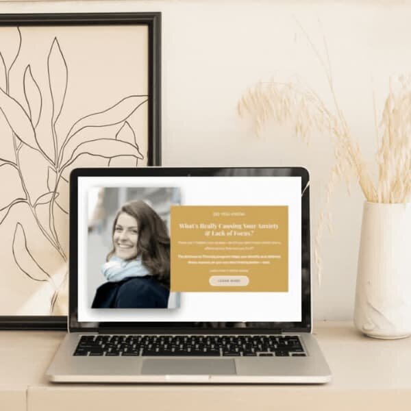 macbook mockup hill family wellness, simplero website design