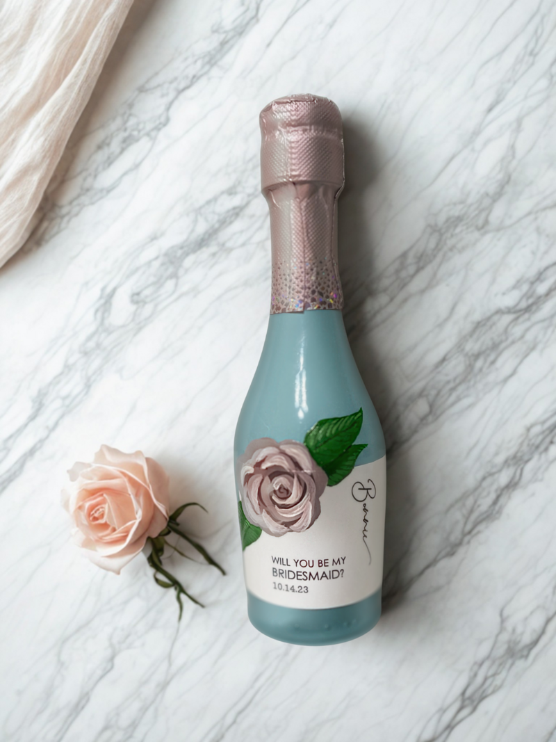 mini champagne bottle mockup