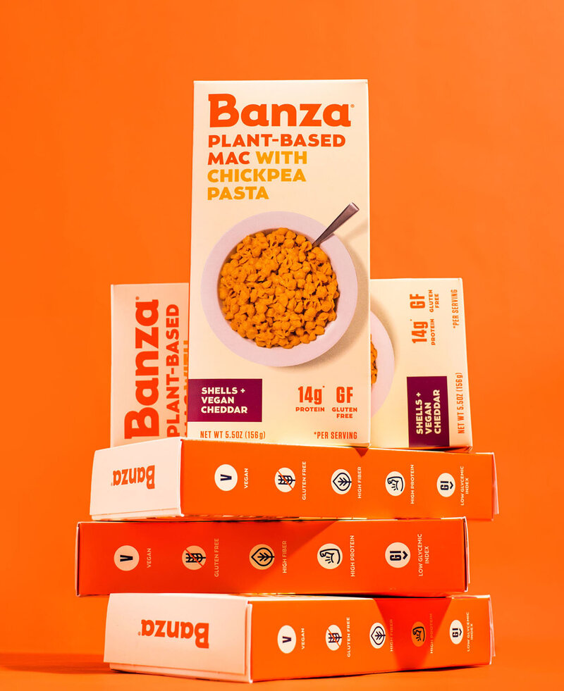 banza pasta packaging photography