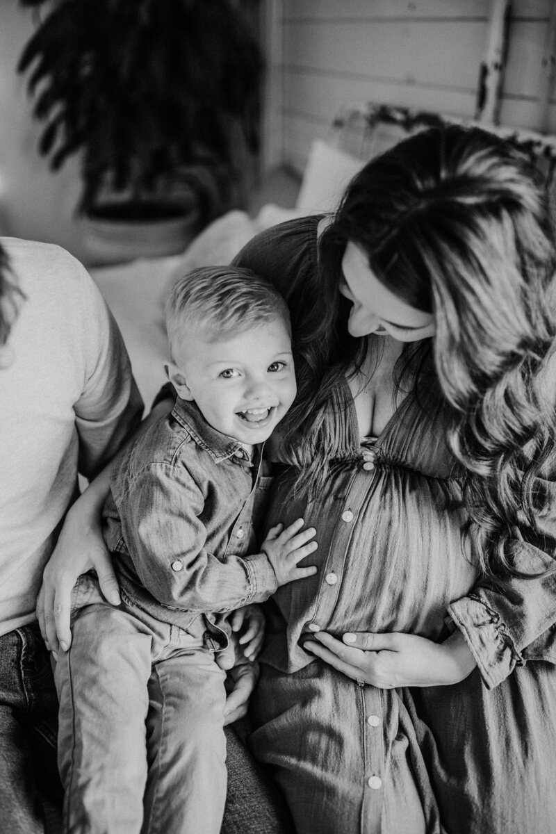 photo of a pregnant mom and her son