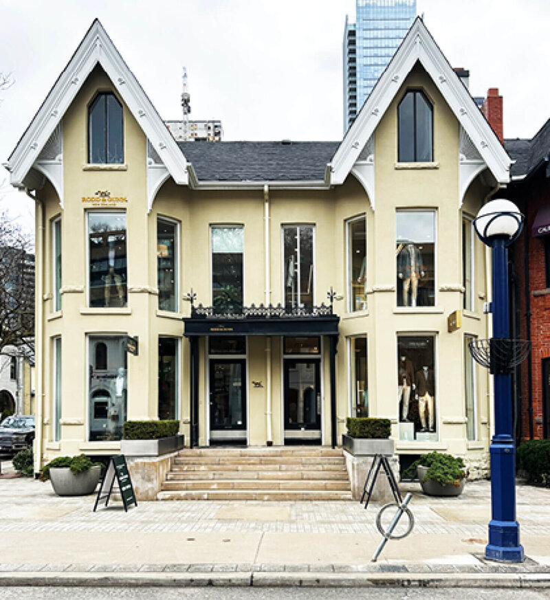 Toronto’s Yorkville neighborhood pairs high-end shopping with historic Victorian semi-detached homes, showcasing turn of the century architecture and charm.