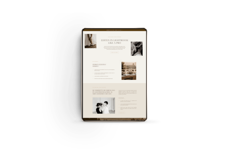 Showit sales pagina template Wild Willow