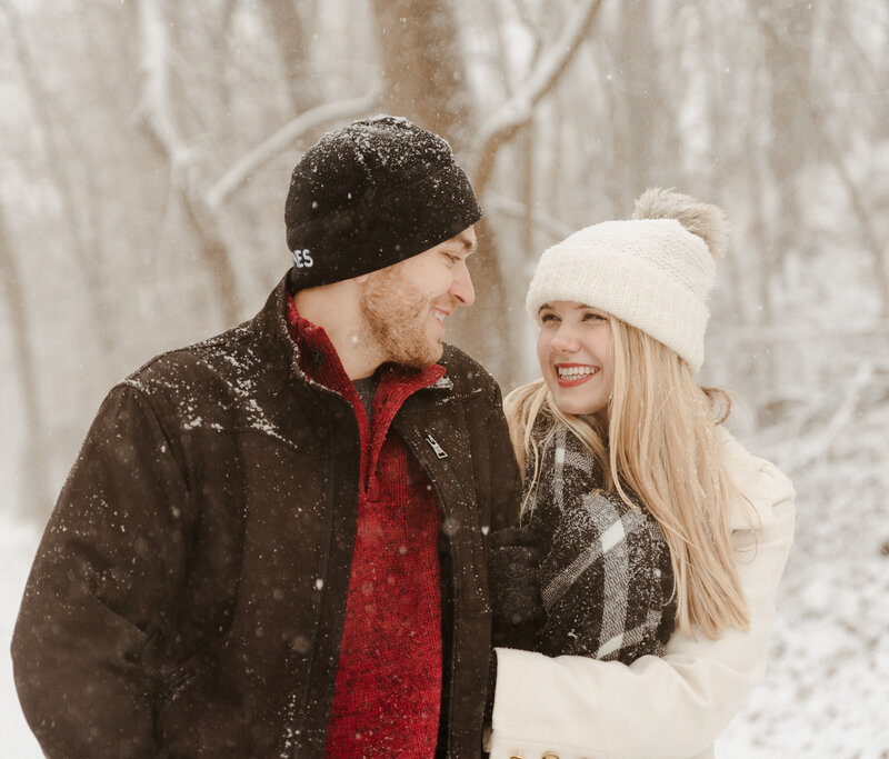 Snowy Valley Forge engagement session