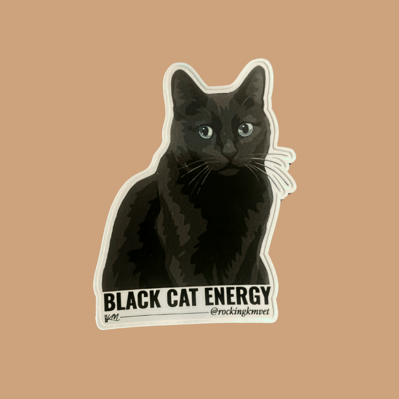 Black Cat Energy Sticker