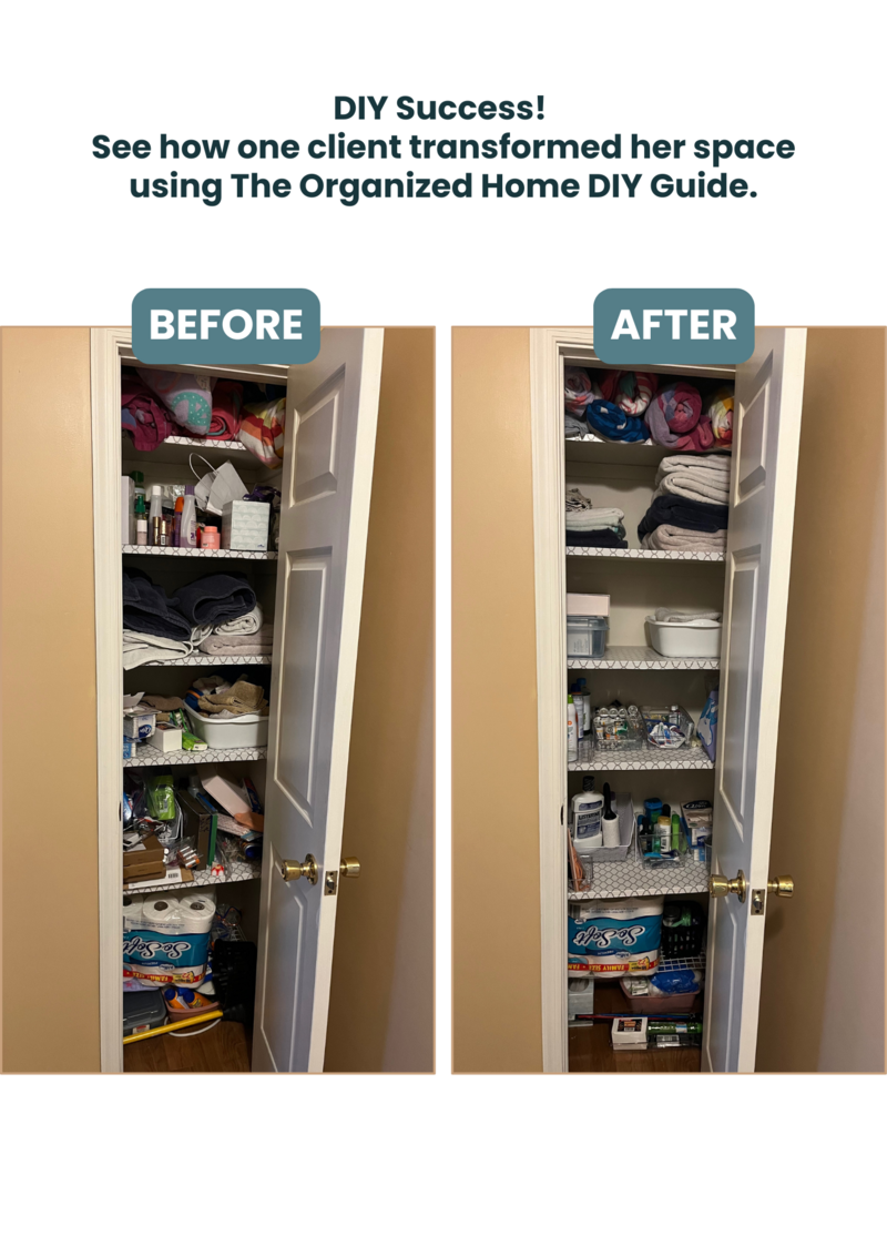 home organization for a hallway closet