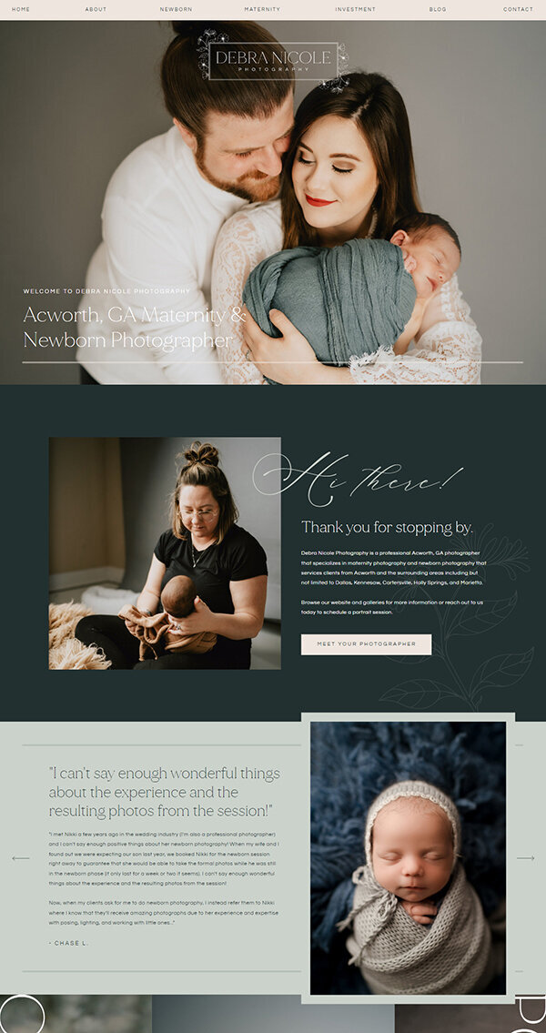 Showit Website Design For Newborn Photographer