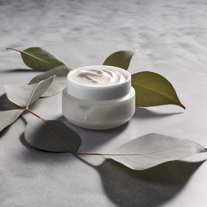 image of a face cream product sitting on a counter to help show the facial peel cream used in a chemical peel by Stephanie Schuh