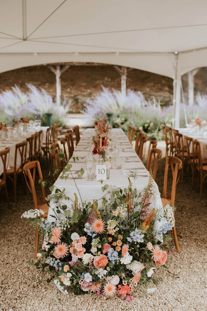 White bouquet of flowers at Brinsop Court