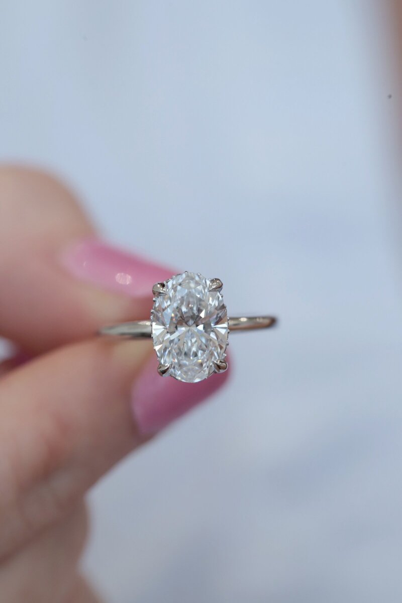 lab grown diamond oval engagement ring dallas, tx