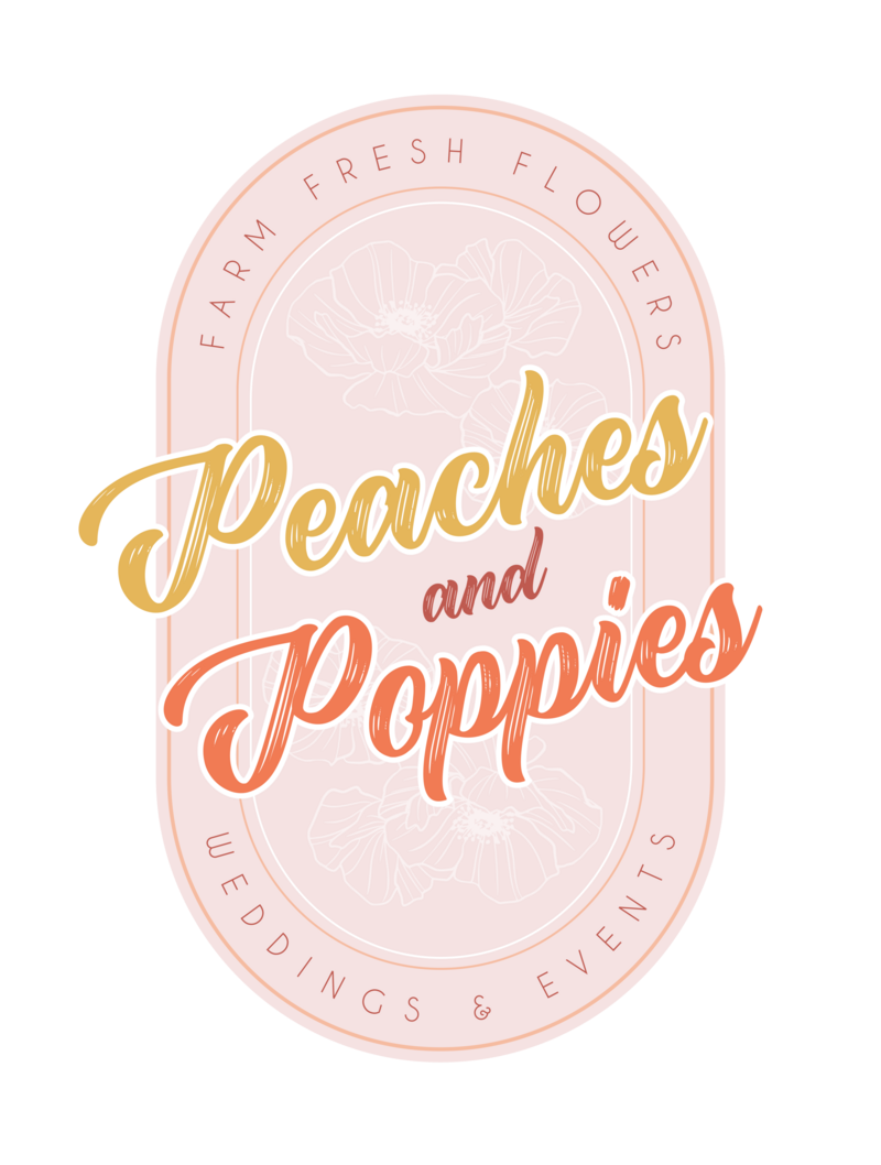 Alt logo for Peaches and Poppies Floral branding