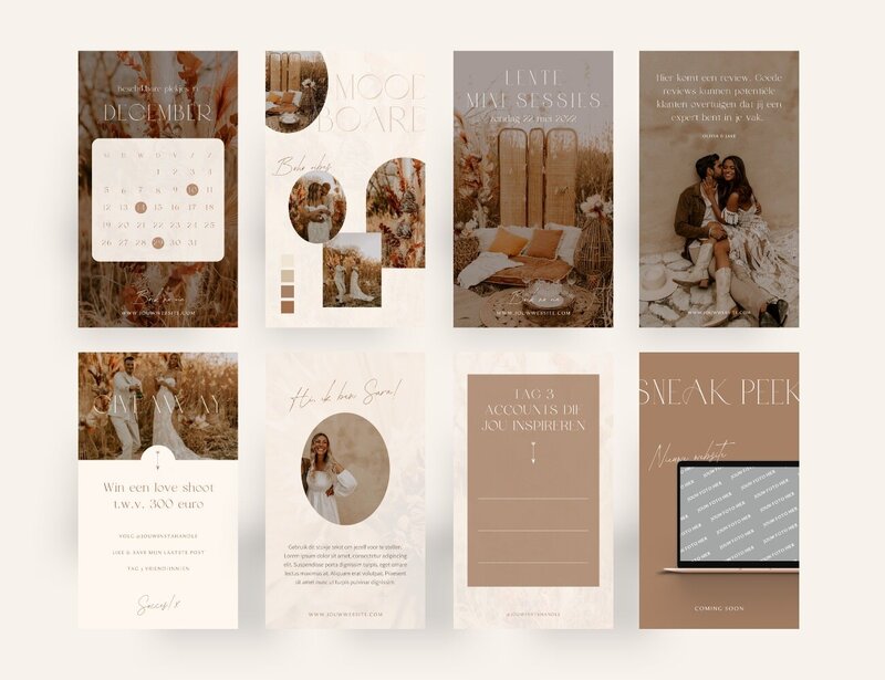 Boho Instagram story templates voor fotografen