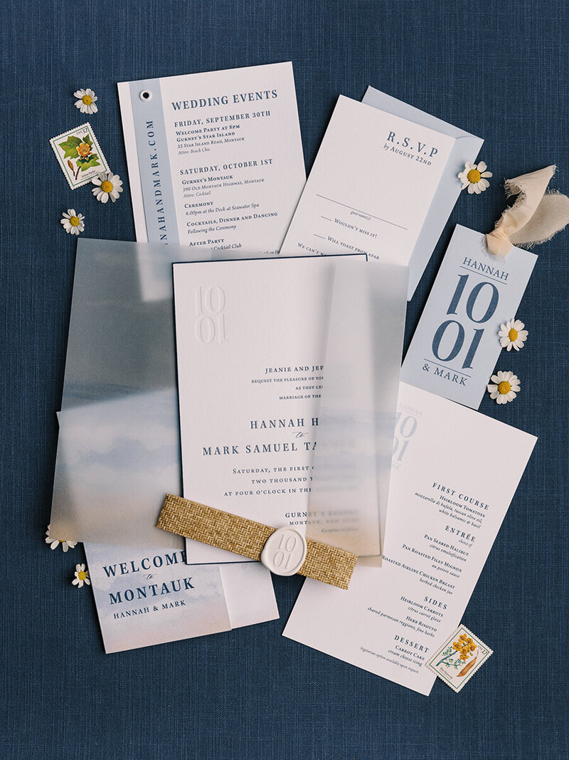 Beach Watercolor Letterpress invitations