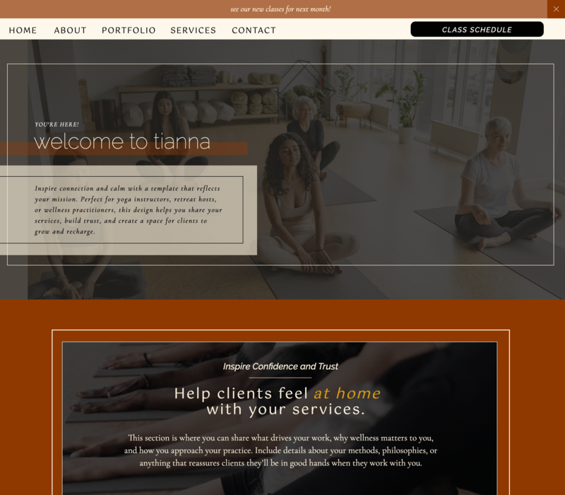 screenshot of tianna template