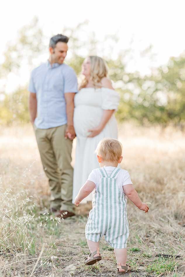 Bay area maternity photos with young kids and whole family