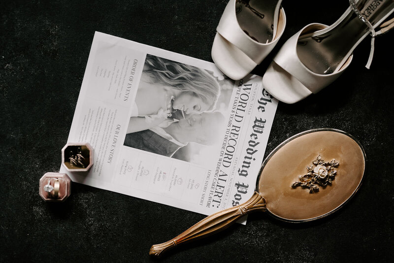 Wedding day newspaper for a Houston Wedding