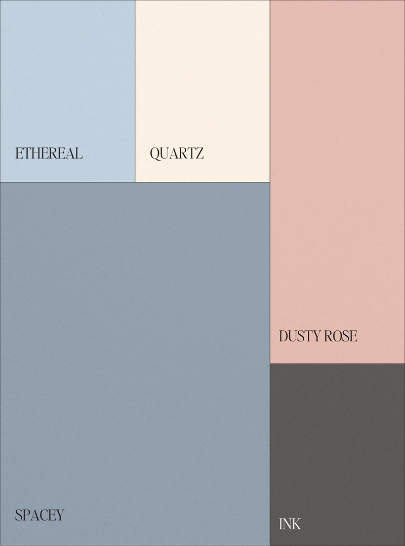 Custom color palette for Starlight Esthetics brand identity, designed by Her Higher Standard Design Studio with serene neutrals and refined feminine tones for beauty professionals.