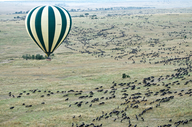Hot air balloon safari in Africa