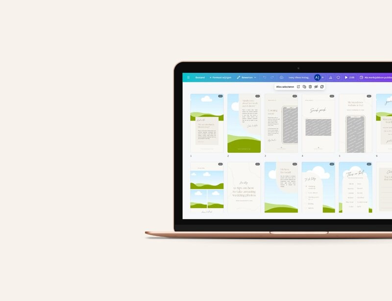 Neutrale Instagram templates voor fotografen Ivory Vines 19