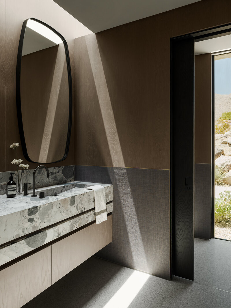 Entry to spec house in Desert Palisades designed by Palm Springs architect.