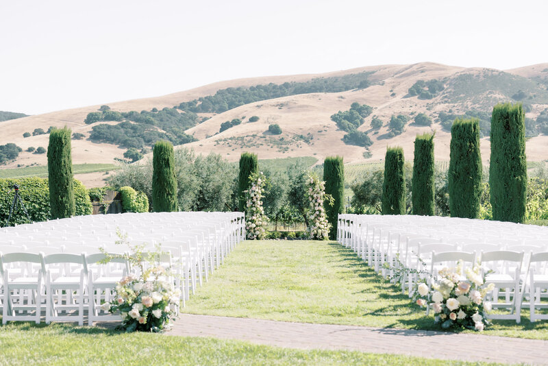 ceremony setup at Viansa Winery in Napa