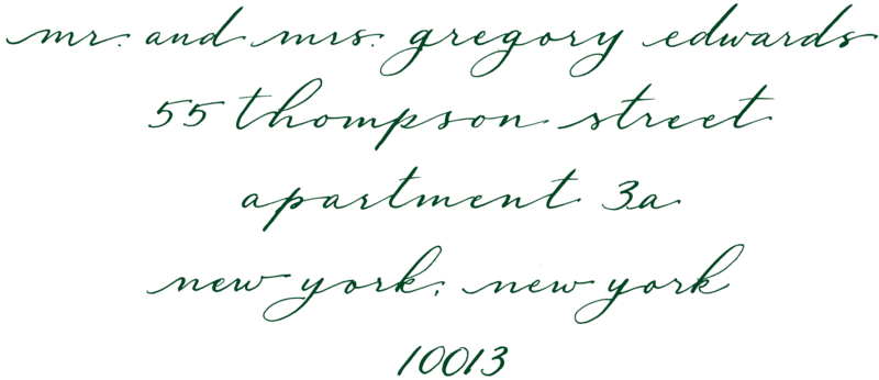 Hopkins Calligraphy Style- Forest Green