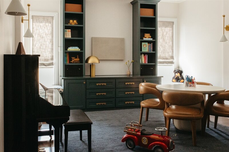 Natural, warm, whimsical dining room, designed by Hope Miriam Designs in DFW