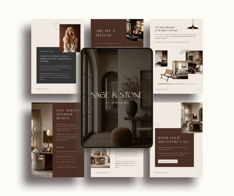 Interior designer pricing guide template Sage & Stone 1