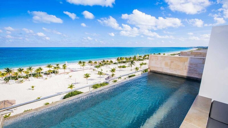 Majestic Elegance Costa Mujeres Elegance Club Plunge Pool Oceanfront Suite View